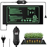 Domisyee Heizmatte für Pflanzen mit Thermostat - 50W Terrarium Heizmatte - Wärmematte für Sämlinge, Haustiere und Reptilien - 20-45 °C Thermostatregler, IPX4 wasserdicht - 25 x 52,5 cm