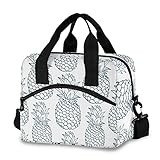 Isolierte Lunchtasche, wiederverwendbar, Ananas-Lunchbox, verstellbarer Schultergurt, für Schule, Büro, Picknick, Erwachsene, Männer, Frauen