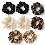 vonsera 8 Stück Seiden Scrunchies Damen, Weiche Satin...