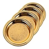 MUCKLILY 4 Stücke Kuchenform Tablett für Couchtisch Tischtabletts dekorativ Lebensmitteltischtablett tablett Kaffeetablett Dessertschalen Plattenladegeräte Tisch tablett Eisen Golden