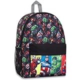 Marvel Spiderman Rucksack Kinder mit Designs von The Avengers Iron Man und Mehr Kinderrucksack Einschulung Geschenk (Schwarz Avengers)