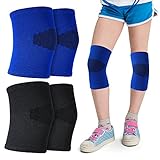 Yolev 2 Paar Kinder Knieschützer Strapazierfähige Gelenk Kniebandage Kompressions Beinmanschetten Bequeme Atmungsaktive Kniebandagen für Mädchen Jungen Basketball Volleyball Sport