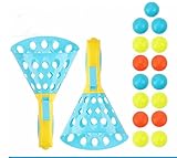 LAARNT Fangball-Spiel Kinder Catch Ball Spielset Ball fangen Spiel Catcher Scoop Toss Toy für Kinder Outdoor Aktivitäten 3 Korb-Fängern und 15 Kunststoffbällen (zufällige Farbe)