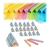 Relaxdays Kreide, 288er Pack, Malkreide in 7 Farben, Tafel- und Straßenmalkreide für Kinder, rund, H x D: 8 x 1 cm, bunt