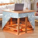 ANYURAN Quadratischer Heiztisch, Kotatsu-Heiztisch mit Heizung und Decke, faltbares Design, geeignet zum Essen, Arbeiten und Lernen im Innenbereich,80 * 80 * 70CM