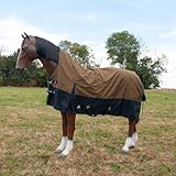 Brama-West Winterdecke Pferd 50g Dakota - Turnout 600D - Weidedecke Gefüttert - Wasserdicht - Highneck - Antik/Navy