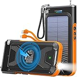 BLAVOR Powerbank Solar 20000 mAh PD 15W QC3.0 Schnellladung,kabelloses Ladegerät mit Solarladepanel. solar ladegerät für Handy, Tablette und mehr Powerbank Outdoor