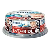 Philips DVD+R Rohlinge (8.5 GB Data/ 240 Minuten Video, 8X High Speed Aufnahme, 25er Spindel, Double Layer DL, Inkjet Printable)
