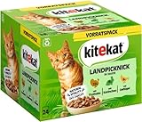 KITEKAT Portionsbeutel Multipack Vorratspack Landpicknick in Sauce 1x 24x85g Katzenfutter, Nassfutter