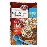RUF Milch Schoko-Streusel, Schokoladen-Dekorfür bunte Plätzchen, Kuchen, Muffins, Pudding und Eis oder als Streusel auf Brot, glutenfrei, 1 x 200g