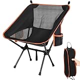 Nestling® Tragbarer ultraleichter Klappstuhl Campingstuhl für Outdoor, Camping, Picknick, Angeln, Wandern und mehr (orange)