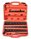 DHA 52-TLG Radlager Druckstück Treibsatz Lagerschalen Eintreiber für Lager Buchsen Simmerring Lagerpresse Werkzeug, KFZ Lager Einpressen und Auspressen Radlager Presse Werkzeug Satz 70-150mm