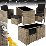 tectake Poly Rattan Sitzgruppe, 5- teiliges Lounge...