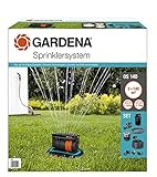 Gardena Sprinklersystem Komplett-Set mit Versenk-Viereckregner OS 140: Bewässerungssystem für quadratische und rechteckige Flächen bis max 140 m², ebenerdig montiert (8221-20)