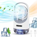 Diealles Shine Mini Luftkühler, 4-in-1 Persönlich Mobile Klimageräte, Tragbarer Klein Klimaanlage Air Cooler mit 4000mAh Akku für Schlafzimmer Büro Camping