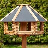 VOSS.garden Holzvogelhaus Tofta mit Metalldach, sechseckig,...