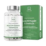 Multivitamin Kapseln 24 Vitamin Komplex & Mineralien + Ashwagandha Rhodiola Rosea - Vitamine A-Z hochdosiert Mineralstoffe Komplex inkl Vitamin A, D3, K2, B12, C, Zink Magnesium 120 Kapseln