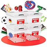 ATHLON TOOLS 4x 60 L Aufbewahrungsboxen mit Deckel,...