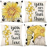 4er Set 45x45 Kissenbezüge Kissenbezug Dekokissen Kissen Deko Kissenhülle Kissenhüllen Couchkissen Pillow Cover Dekorative Zierkissen Zierkissenbezüge Kopfkissenbezug Hüllen Wohnzimmer Sofa Couch