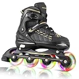 Fotoumgl Inline-Skates für Erwachsene und Kinder, verstellbare Inline-Skates mit leuchtenden Rädern, Outdoor-Anfänger-Inline-Skates für Mädchen, Jungen, Damen, Herren