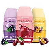 Neosupps Zero Sirup 3er Bundle – Cherry, Passionfruit & Cassis – 3x 65 ml natürlicher Getränkesirup mit Vitamin C, 1x Flasche ergibt 8 L Fertiggetränk, Zero Kalorien & zucker, Fertiggetränk