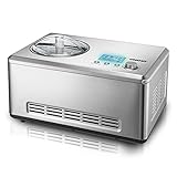 Unold 48876 Eismaschine Nobile - Edelstahl, 180 Watt, 2 Liter, vollautomatischer selbstkühlender Kompressor, LCD-Display
