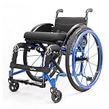 Sportrollstuhl,Rollstuhl Faltbar Leicht Aluminium Aktivrollstuhl, gepolsterter Sitz, Handbetriebene Standard-Rollstühle,Rollstühle mit Selbstantrieb,Sportliche Ästhetik(Seat width 40cm,Blue)