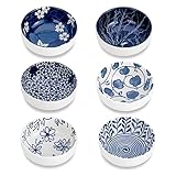 Swuut Saucenschalen Keramik, 55 ml Mini Gewürzschale Snackschalen Dessertschale Set 6er Pack, Dipschalen für Soja Sauce, Beilage Servierschale (7.5cm)