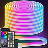 AILBTON 15m Neon Led Strip,Flexible Streifen,Control with App/Remote,Multiple Modes,IP65 Outdoor RGB Lights Waterproof,Music Sync Gaming Led Strip Lights for Bedroom Indoor