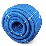POOL Total 10,50 m Schwimmbadschlauch Ø 38mm Blau - Flexibler trittfester Kunststoff - UV-stabil und temperaturbeständig - Integrierte Muffen - Made in Germany