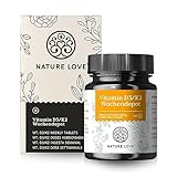 Vitamin D3 K2 Wochendepot - 180 vegane Tabletten - 7000IE D3 + 140µg K2 pro Tablette mit 99,7% all-trans - Hochdosiert & vegan - Laborgeprüft, in Deutschland produziert