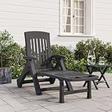 Vopese Klappliege mit Rollen Anthrazit PP Garten Stühle Model364698
