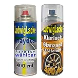 Ludwiglacke Ihre Wagenfarbe in der Spraydose + Klarlack zum Versiegeln 400 ml Autolack + 400 ml Klarlack