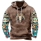 Vintage-Hoodies für Herren, übergroßes Sweatshirt mit Kapuze, lässig, langärmelig, bedruckt, Pullover, Tops, Outdoor, Herbst, Winter, Pullover, Tops, UK-Größe, Khaki, Größe 36, XXL