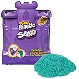 Kinetic Sand Burgen Köfferchen - mit 453 g Sand in Türkisgrün, Kunststoffbehälter bietet Spielfläche und Aufbewahrung in einem, ideal für Indoor-Sandspiel, für Kinder ab 3 Jahren