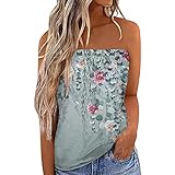 Damen Sommer Sexy Tube Top Schulterfrei Ärmellos Oberteile Trägerlos Bandeau Bluse Shirt Strand Weste Bandeautop Schlauchshirt Rückenfrei Bandeau Schlauchshirt Bluse Sexy Sommer Oberteile