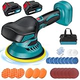 Akku Poliermaschine, Auto Poliermaschine Kompatibel mit Makita 18V Batterie, Exzenter Poliermaschine mit 2 3.0Ah Batterie, Akku Wachsmaschine für Autodetailing, Autoreinigung und Polieren von Auto