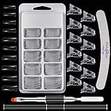 metagio 100 Stück Dual Nail Forms Set, Nagelverlängerung Kit für gelnägel Acryl Nägel mit 12 Stück Nagelspitzen Clip,1 Stück Dual-Ended Acryl Malpinsel und 1 Stück Nagelfeilen