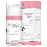 Medical Beauty Hyaluron Creme 100ml - mit Peptiden, Vitamin E und Bio-Granatapfelkern-Öl - vegane Anti-Aging Gesichtscreme für Augen, Hals, Dekolleté mit DermaCROSS III-Komplex