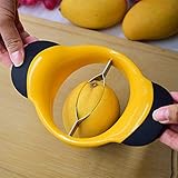 Mangoschneider-Mangoteiler-Mango Slicer-Schält Entkernt Und Teilt Die Mango In Sekunden-Mit Soft-Touch Griff., Schwarz