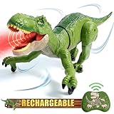 Sunrad Ferngesteuertes Dinosaurier Spielzeug mit Sprühen,Lichtern und Brüllen,Gehen,Elektronik T-Rex Dino Spielzeug,Kinderspielzeug für Jungen Mädchen ab 3 4 5 6 Jahre,Grün