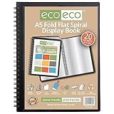 eco-eco eco136 Sichtbuch, A5, 50% recycelt, 20 Fächer, flach gefaltet, Spiralbindung