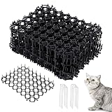 Zorplex 15 Stück Dornengitter Gegen Katzen 20x15cm, Katzenabwehr Matte mit 15 U-förmigen Erdankern, Effektive Katzenschreck Gitter, Katzenschreck Dornengitter Tierbarriere für Garten