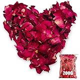 Blütenkonfetti Hochzeit 200g, 100% Blütenblätter, Natürliche Getrocknete Rosenblätter Biologisch Konfetti Rose für Geburtstag Vorschlag Party Feiern -umweltfreundlich und Abbaubar (200)