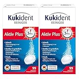Kukident Aktiv Plus Reinigungstabletten - Tabs zur Reinigung von Zahnersatz, Zahnprothese & Gebiss - 6 x 33 Tabletten