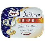 Appel Sardinenfilets Piri-Piri, 1er Pack Konserven, Fisch in Olivenöl pinkant