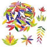 Filhome Mosaiksteine zum Basteln 500g Blütenblatt Glasmosaik Selbstklebend für Kunstwerk, Wanddekoration & Mosaik Basteln (Bunt- 500g)