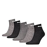 PUMA Unisex-Adult Short Crew (5 Pack) Socks, anthraci/l Mel Grey/m Mel Grey, 39/42 (5er Pack)