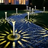 Bowfar Solarlampen für Außen, 6 Stück Solarleuchten Garten IP65 Wasserdichte Edelstahl Gartenbeleuchtung, Warmweiß Solar Gartenleuchten für Outdoor Terrasse Rasen Garten Balkon Wege Hof