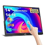 Kenowa Touchscreen Tragbarer Monitor, 14 Zoll Portable Monitor IPS Bildschirm PC 16:10 FHD 1920x1200P Externer Display mit USB-C,HDMI für Laptop/Computer/Mac/Raspberry pi/Xbox/PS3/PS4/Switch